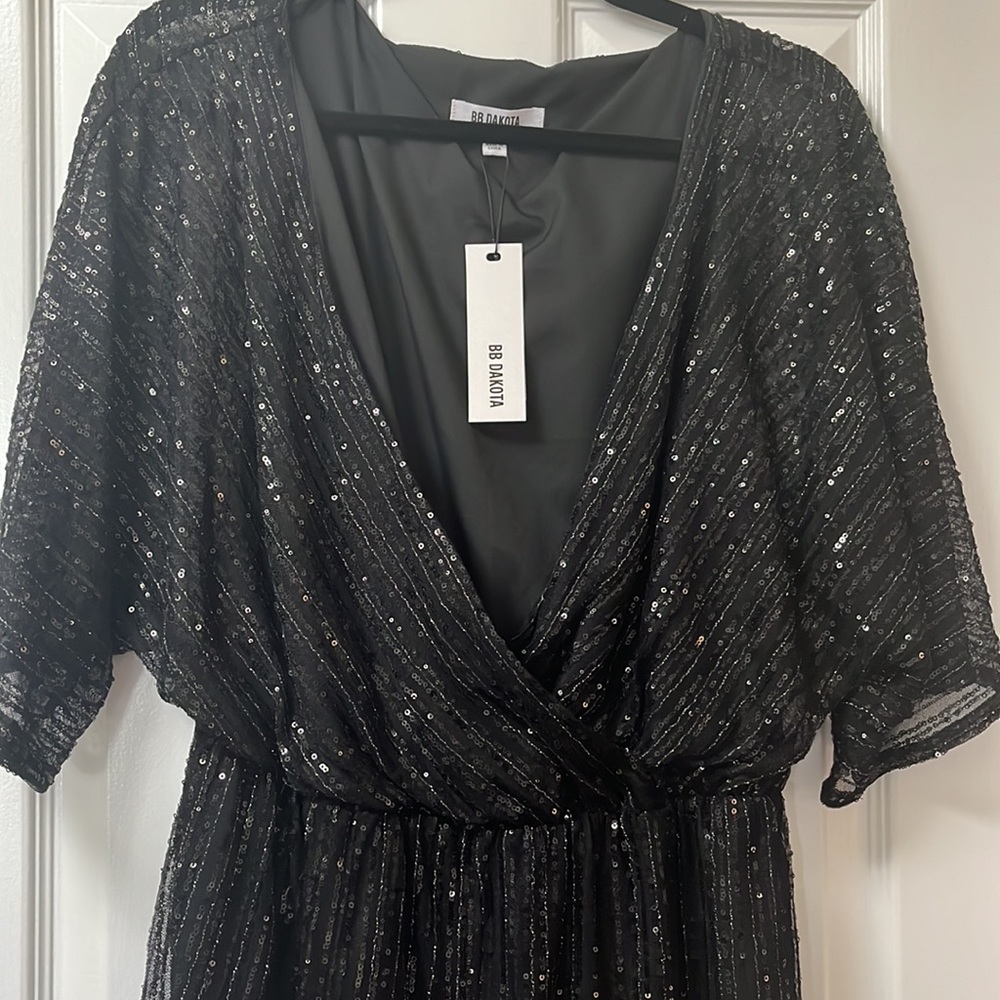 BB Dakota Black Sequin Jumpsuit